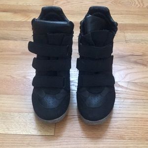 Black sneaker wedge